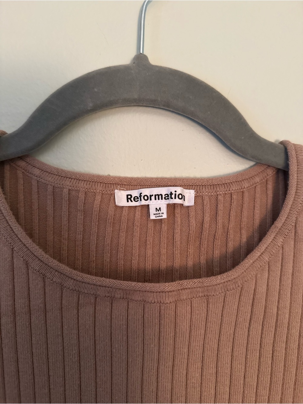 Reformation Ribbed Crop Tank - Rusty Brown - Picture 3 of 4